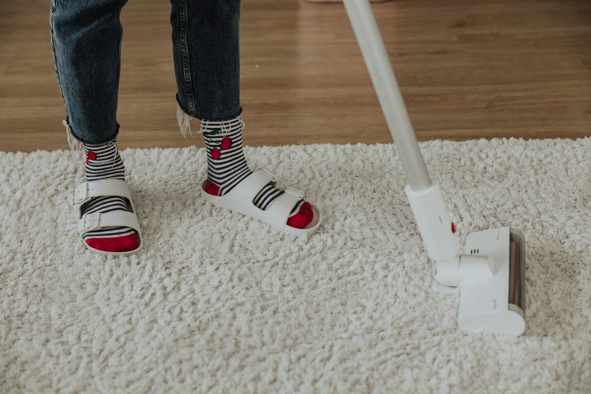 person cleaning carpet